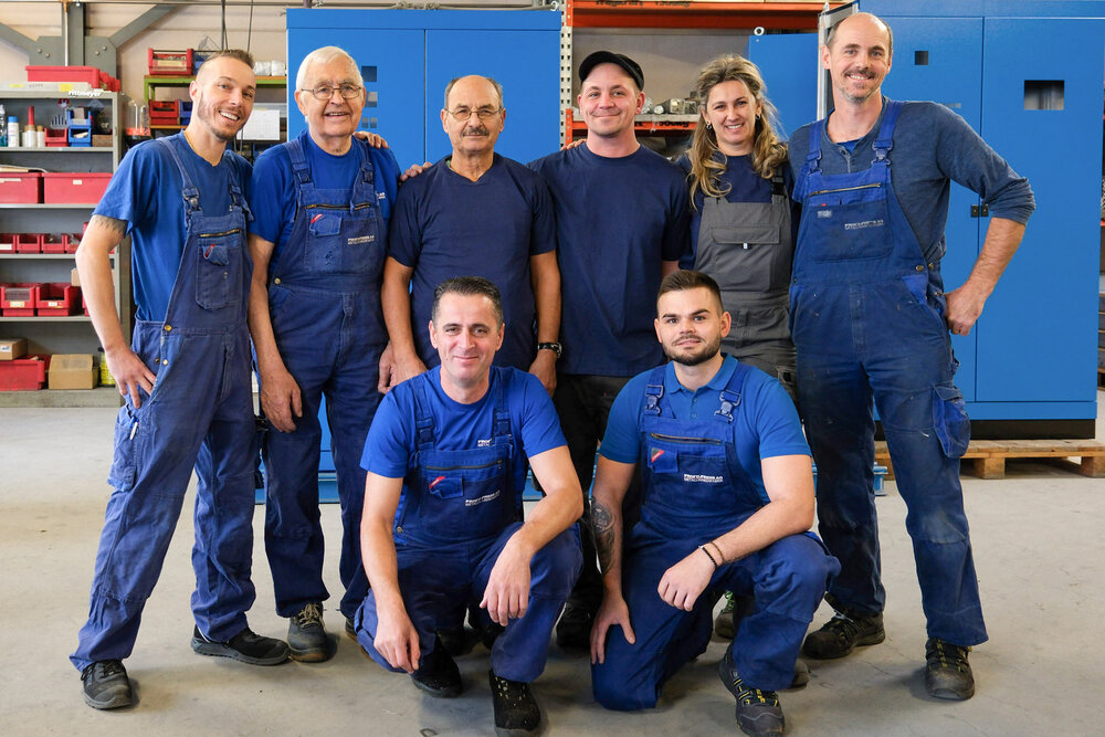 Team Montage und Logistik.